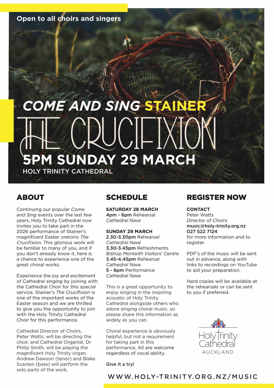 Holy Trinity Cathedral: Come and Sing Stainer The Crucifixion