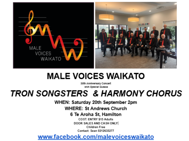 Male Voices Waikato: 30th Anniversary Concert