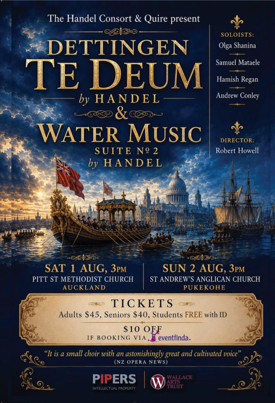 Handel Consort & Quire: Dettingen Te Deum and Water Music Suite #2