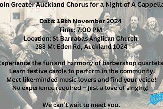 Join Greater Auckland Chorus for a Night of A Cappella!